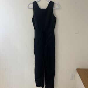 Women’s Black Sleeveless Jumpsuit With Tie Waistband Size Small
